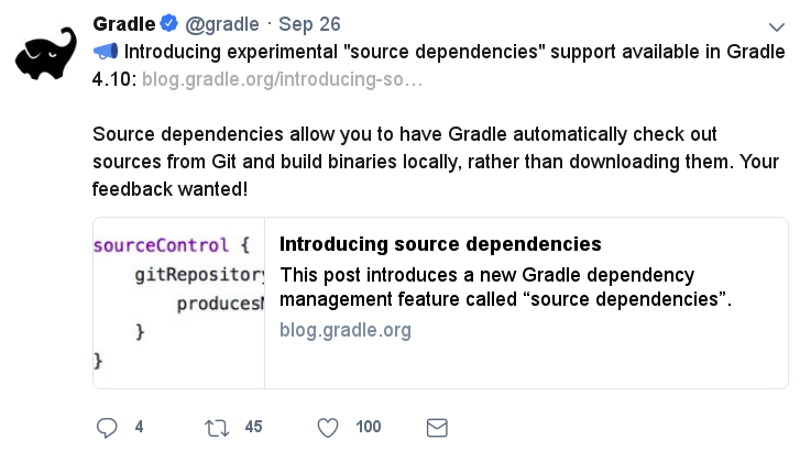 gradle source dependencies